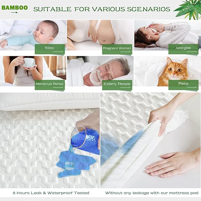 GRT Full Size Waterproof Mattress Protector Rayon Bamboo - Image 5