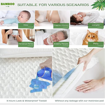 GRT Twin XL Size Waterproof Mattress Protector Rayon Bamboo - Image 5