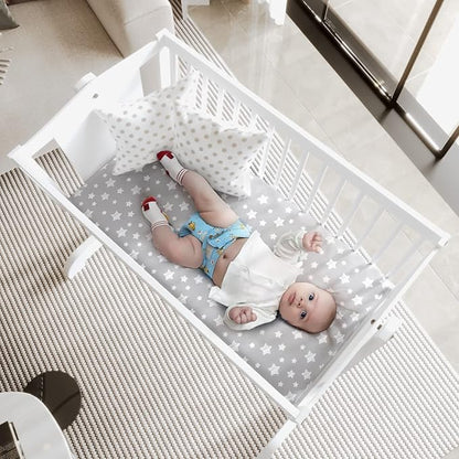 Bassinet Sheets Set 4 Pack for Baby Boy or Girl, Universal Fit for Oval - Image 2