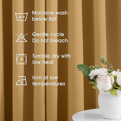 HOMEIDEAS Gold Blackout Curtains - Image 5