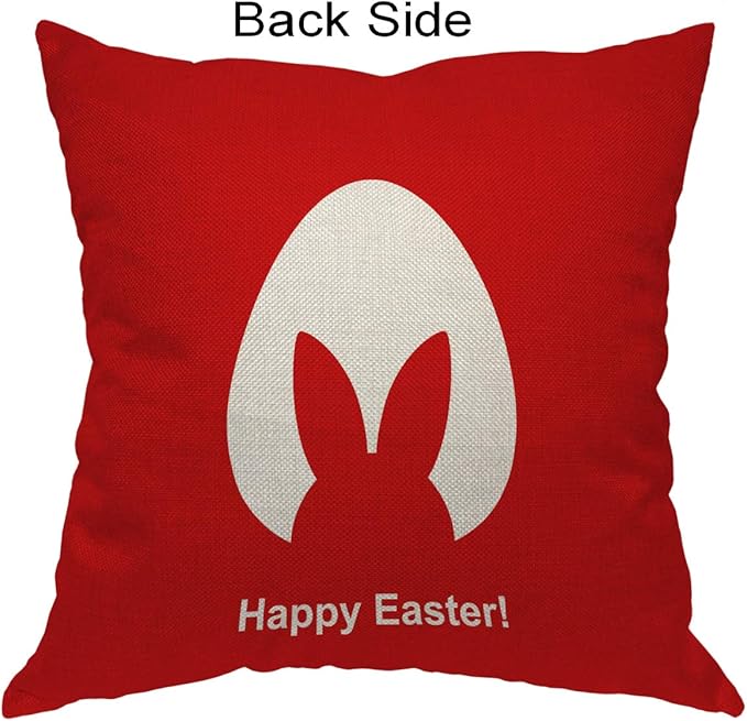 Moslion Easter Pillow Case Happy Easter Bunny Rabbit - Image 2