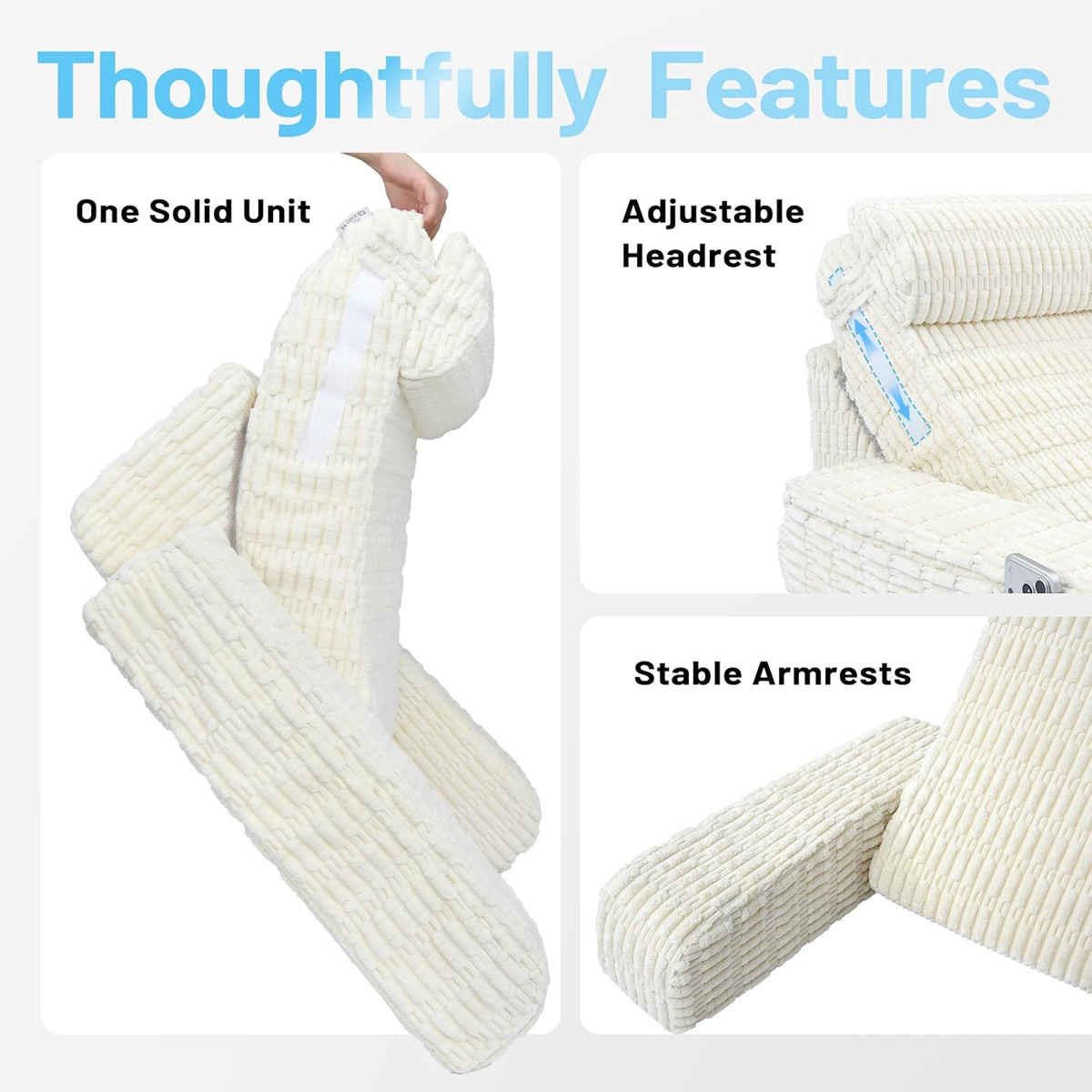 enitya reading pillow with height-adjustable backrest for custom, package contents