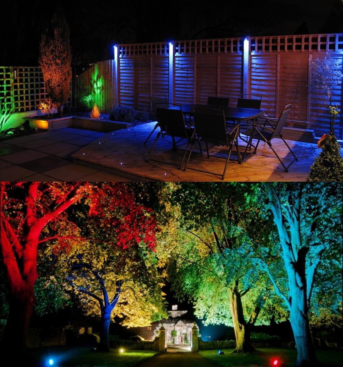 TOVEENEN LED Color Landscape Outdoor Spotlight - 120V 25W Remote Waterproof Spot Lights for Yard Garden Tree House Halloween Christmas Lighting