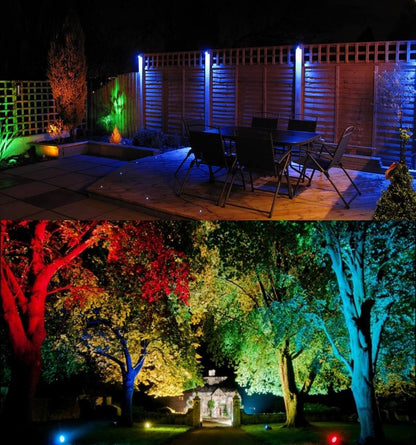 TOVEENEN LED Color Landscape Outdoor Spotlight - 120V 25W Remote Waterproof Spot Lights for Yard Garden Tree House Halloween Christmas Lighting