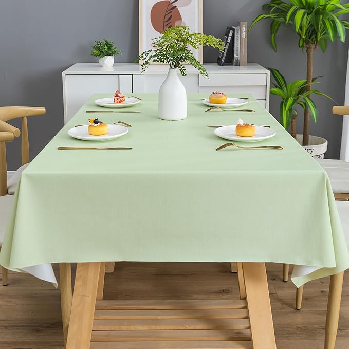 Square Table Cloth, 100% Waterproof Tablecloth Oil Proof Spill Proof Vinyl - Image 7
