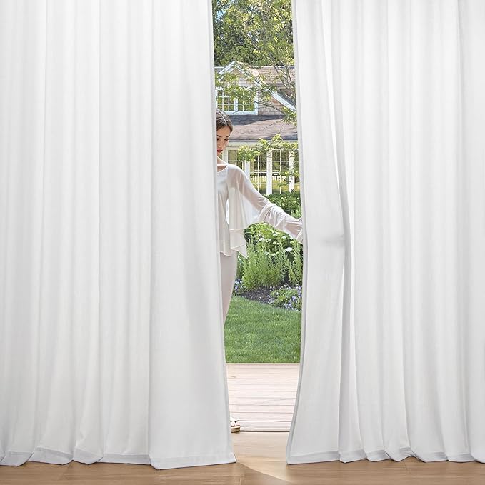 MIULEE Non-See-Through Privacy Linen Curtains 2 Panels, Light Filtering Window - Image 2