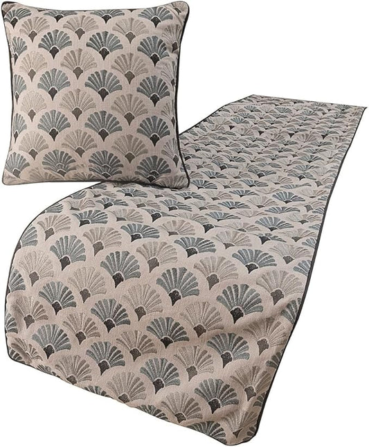 The HomeCentric King Queen Twin Blue & Grey Designer King 90"x18" Bed Runner by TheHomeCentric