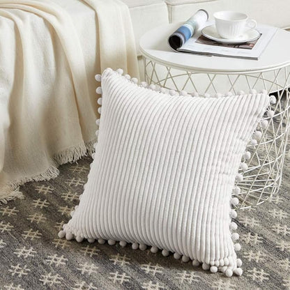 Fancy Homi 24x24 Pillow Covers, Super Soft Corduroy Square Solid Cushion Cover - Image 2