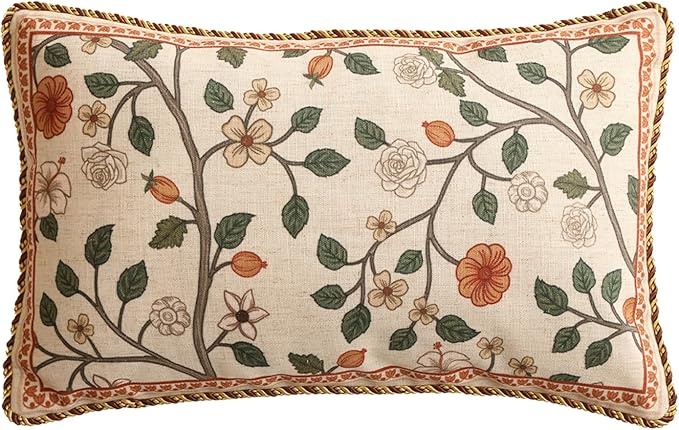 ISAENNE Design Linen Classic Throw Pillow Covers 12"x20", French Farmhouse by Isaennehomedecoration