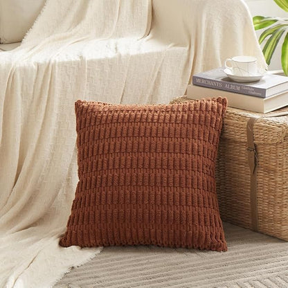 Fancy Homi 4 Packs Rust Decorative Throw Pillow Covers 16x16 Inch - Image 2