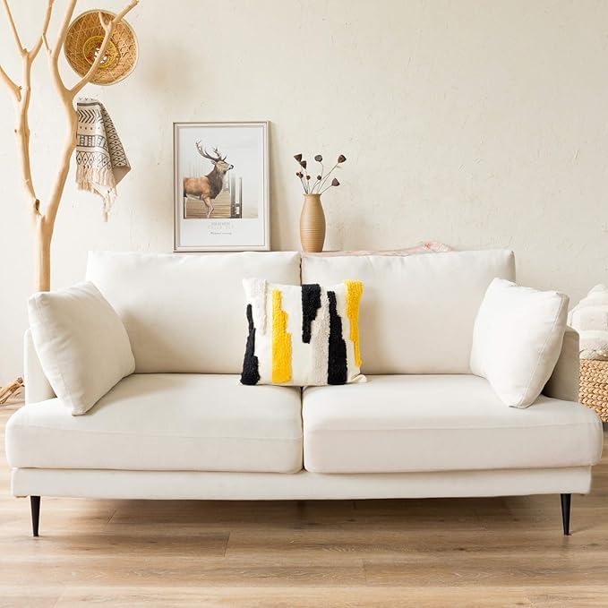 Woven Tufted Boho Throw Pillow Cover, Modern Decorative Geometric Irregular - Image 5
