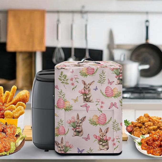Tulip Floral Bunny Print Air Fryer Cover - Image 5