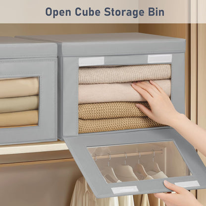 dimj storage bins with lids - 4 pack shown in use