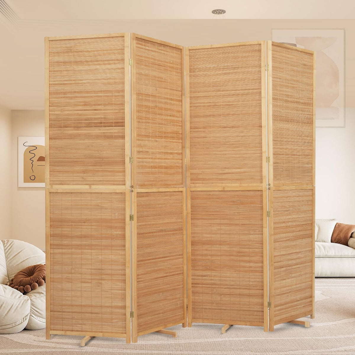 room divider folding privacy screens,hand-made natural bamboo room, main product view