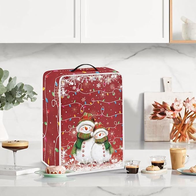 Coffee Maker Dust Cover, Cute Snowman Christmas Mixer Dustproof Protector - Image 3