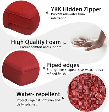23.5x25 inch Outdoor/Indoor Deep Seat Patio Cushions Set of 2 Deep Seat Bottom - Image 5