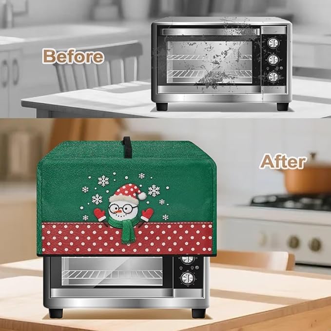 Microwave Oven Universal Dust Cover, Christmas Snowman Waterproof Polyester - Image 4