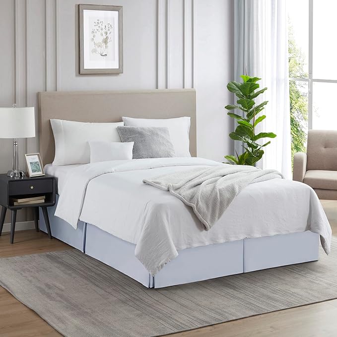 Nestl Ice Blue Bed Skirt Cal King Size - Image 4