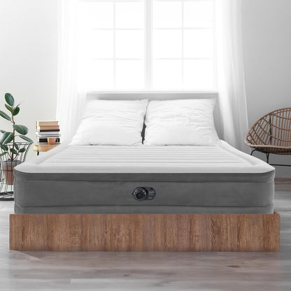 intex dura-beam 18" king size air mattress with, front angle view