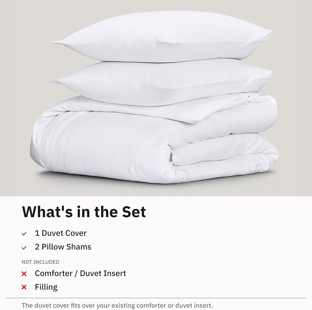 California Design Den Luxury King Duvet Cover Set, White