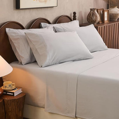100% Linen Sheet Set King Size Extra Deep Pocket Fits 18-24 Inch Mattress by overket