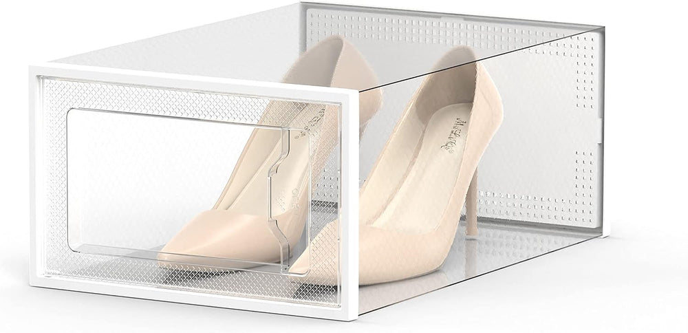 12 Pack Shoe Storage Box, Clear Plastic Stackable Shoe Organizer for Closet, ...