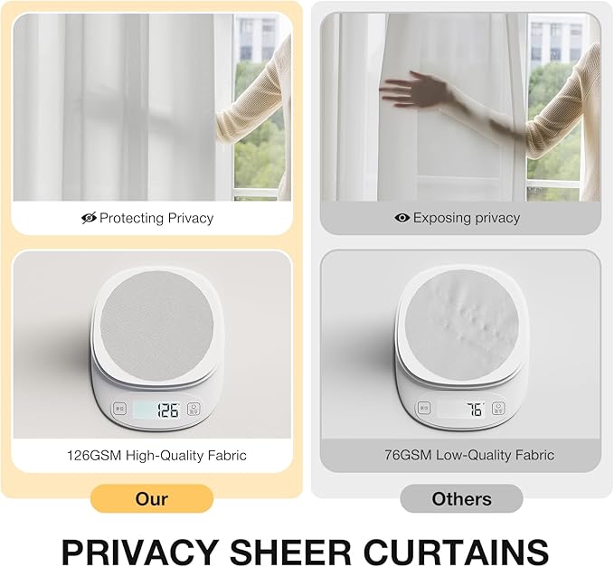 Anmao Non-See-Through Privacy Semi Sheer Curtains - Image 2