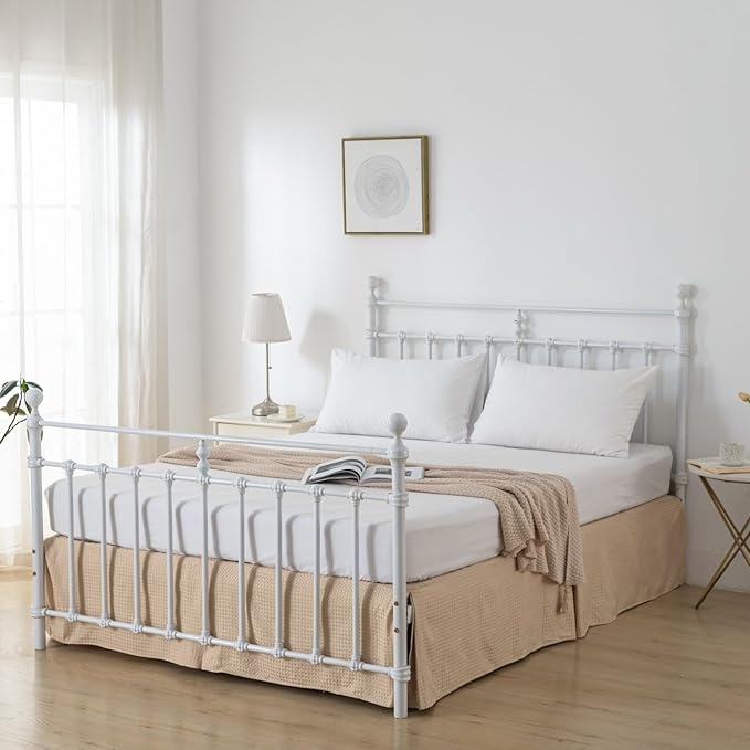 Bed Skirt, Bed Skirt Queen Size, Pleated Waffle Weave Bed Skirt - Image 6