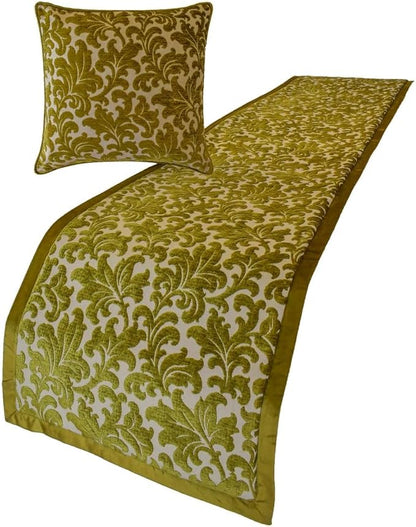 The HomeCentric King/Queen/Twin Chartreuse Designer King 90"x18" Bed Runner - Image 4