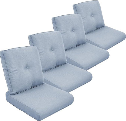 Outdoor Cushion Set of 4, Waterproof Outdoor Seat Cushions 25x22, Patio Chair by moosprr