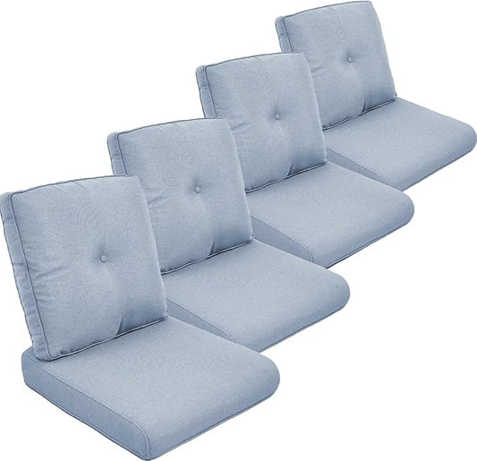 Outdoor Cushion Set of 4, Waterproof Outdoor Seat Cushions 25x22, Patio Chair by moosprr