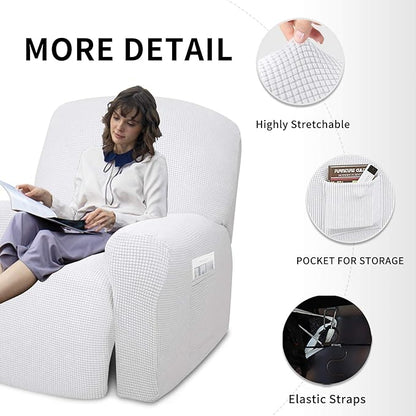 Easy-Going 4 Pieces Oversized Recliner Stretch Sofa Slipcover Sofa Cover - Image 4
