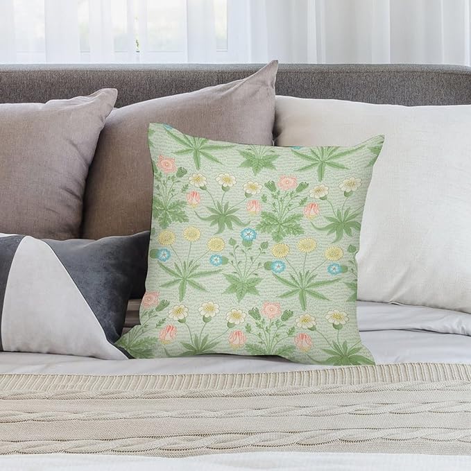 William Morris Floral Original Throw Pillow Covers Boho Chic Retro Floral Cozy - Image 5