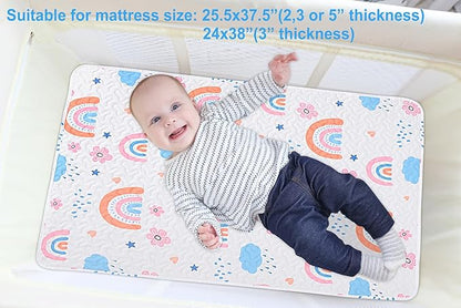 Quilted Pack n Play Sheet Fitted, Breathable Thick Pad - Image 4