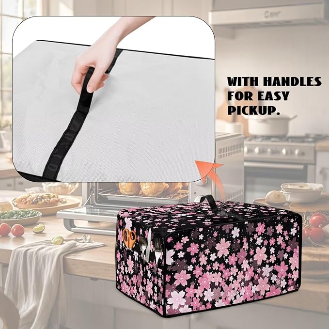 Waterproof Toaster Oven Cover Cherry Blossom Print Dust-Proof Microwave Oven - Image 5