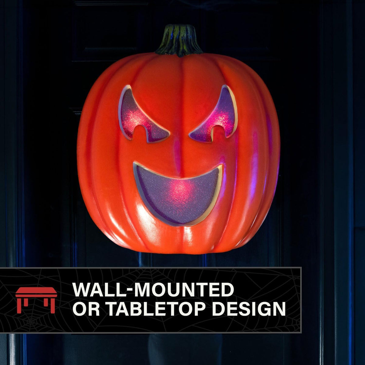 Haunted Hill Farm 1.8-Ft. LED Pumpkin Flatback Halloween Decoration