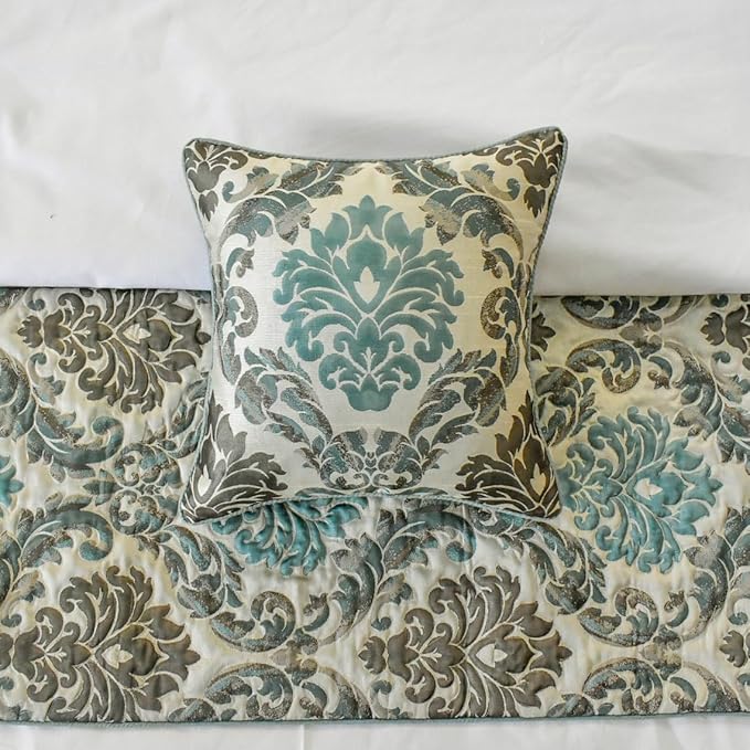 The HomeCentric King/Queen/Twin Blue Designer Queen 74"x18" Bed Runner - Image 2