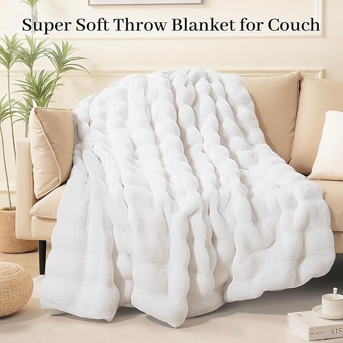 NEXHOME PRO Faux Fur Throw Blanket, Ultra Soft Cozy Warm Fuzzy Fluffy Plush - Image 2