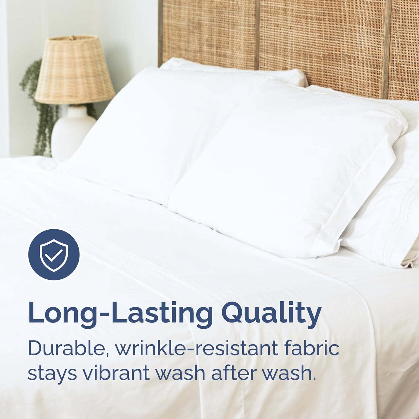 King Size Flat Sheet - Hotel Quality Top Flat Bed Sheet Only - Ultra-Soft, Comfy, Breathable & Cooling - Fade & Wrinkle Free - Easy-Care, Stain & Shrink Resistant Bedding - Easy-Fit & Oeko-Tex - White