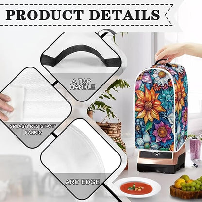 Bright Blossoms Dust Cover Set Washable Coffee Maker Appliance Blender Covers - Image 3
