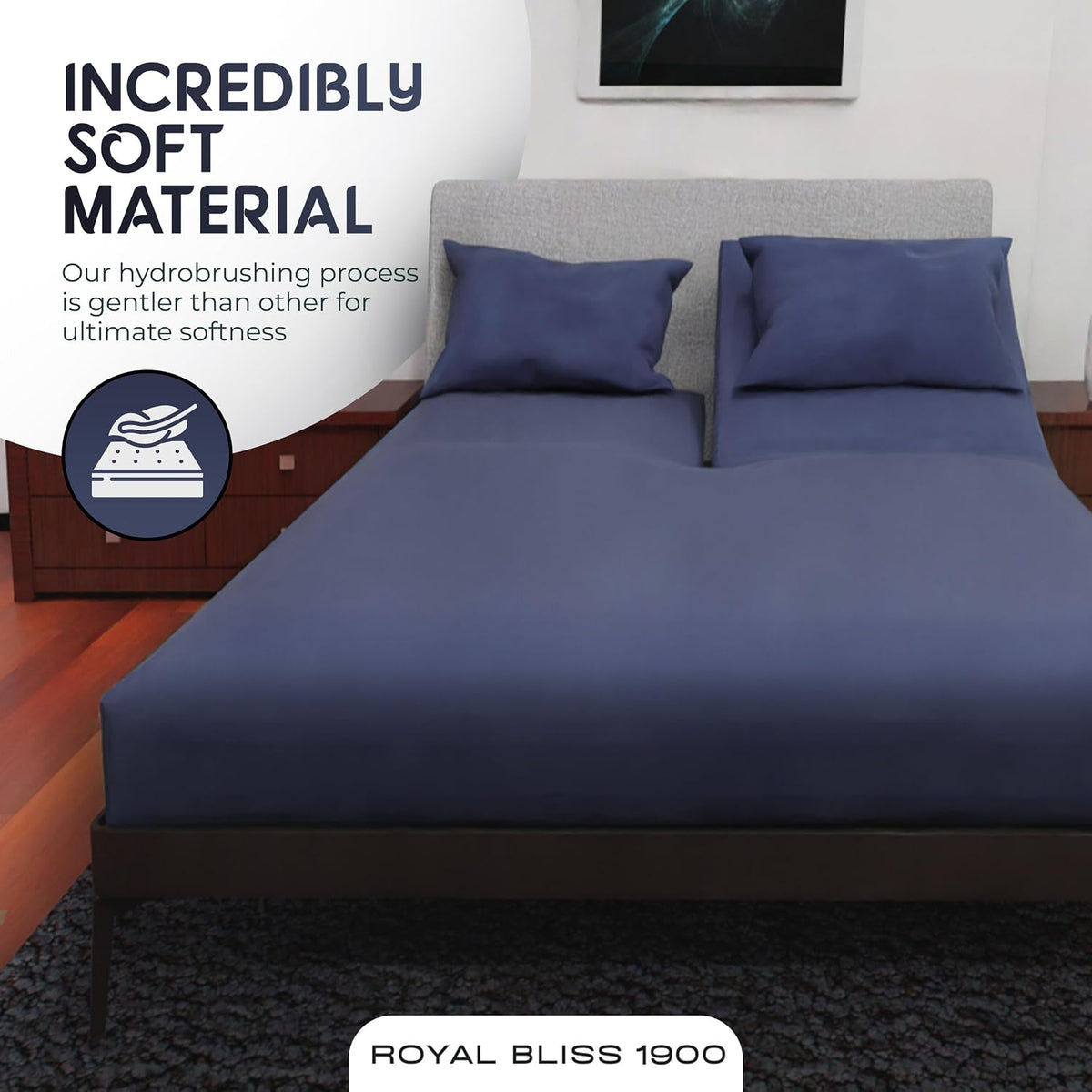 top split king sheets sets for adjustable bed, side view