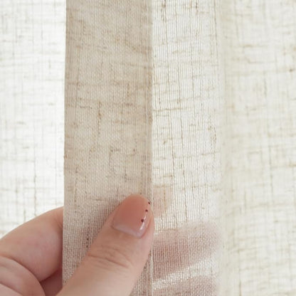 jinchan Beige Linen Blend Curtains 72 Inches Length 2 Panels - Image 4