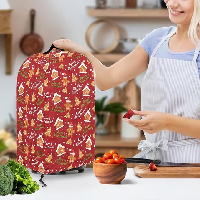 Christmas Gingerbread Blender Dust Cover Kitchen Appliance Oil-Proof Food - Image 3