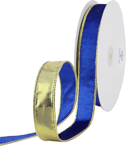 MEEDEE Crushed Royal Blue Velvet Ribbon - Image 9
