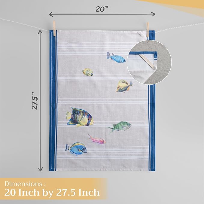 Maison d' Hermine Kitchen Towels Set of 3 100% Cotton 27.50" x 20" Reusable - Image 4