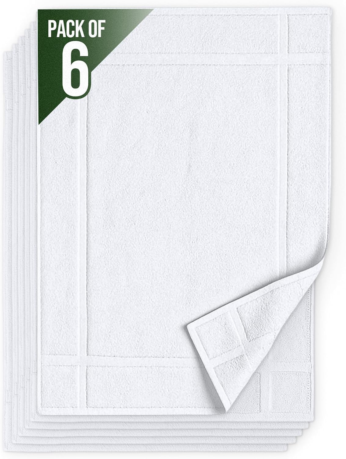 pearl linens 6 pack cotton bath mats for, main product view