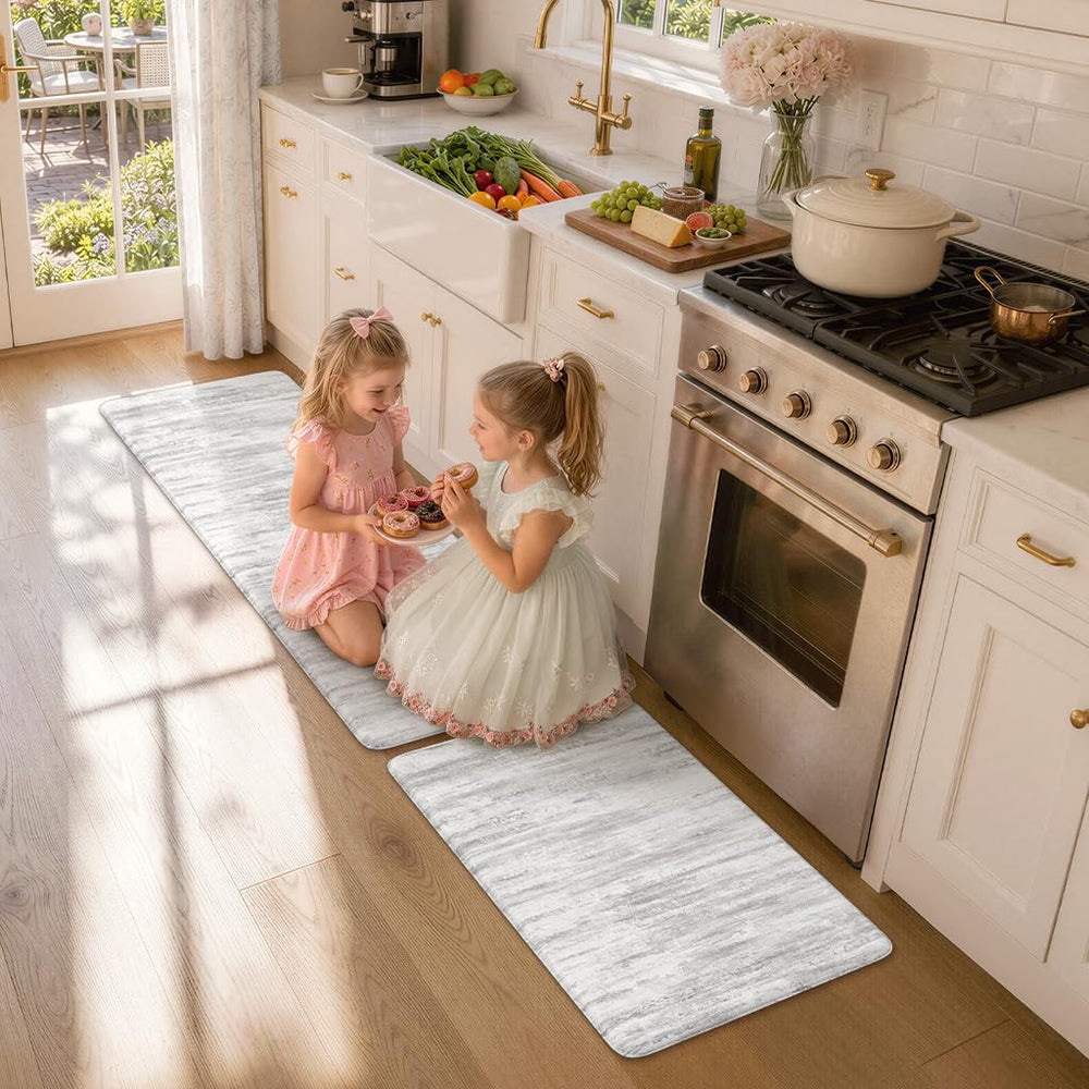 KIMODE Anti Fatigue Kitchen Mats for Floor, Abstract Farmhouse Kitchen Rugs