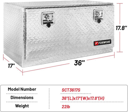 forwode 36 inch underbody truck tool box aluminum shown in use
