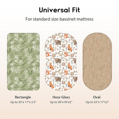 Baby Bassinet Sheets Girl Boy, Fitted Bassinet Sheet Set 3 Pack Bassinet - Image 4