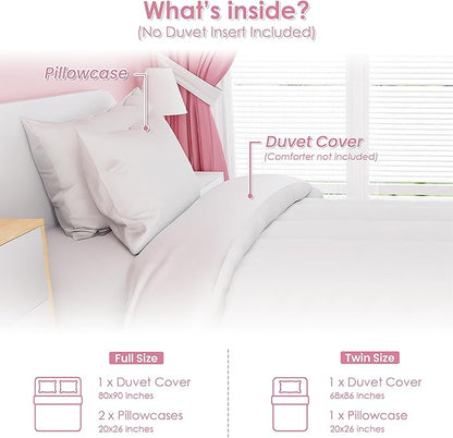 SANDJEST White Duvet Cover Sets Twin Size - Image 2